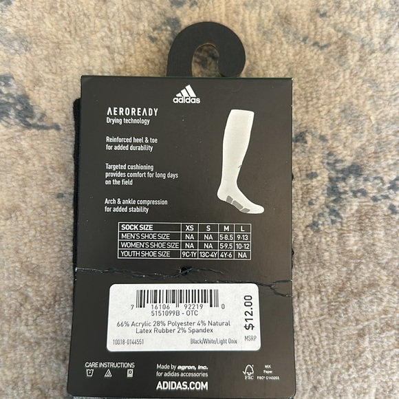 Adidas black baseball over the calf, compression socks youth sz S - Picture 3 of 3